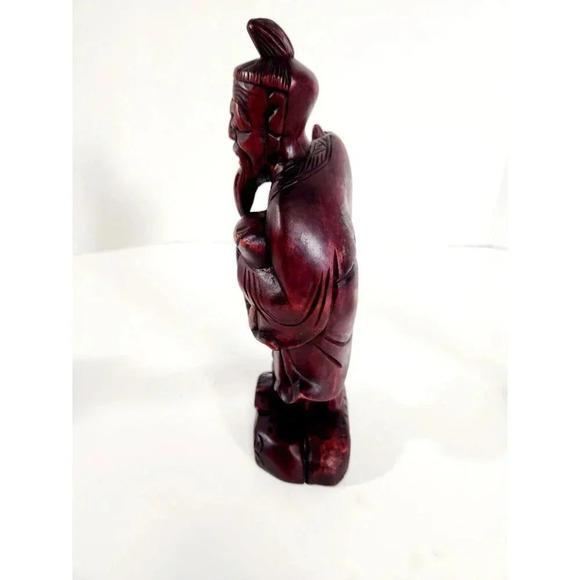 3 x Oriental Wooden Carvings - Chinese Fisherman Mid 1900's - Picture 11 of 16